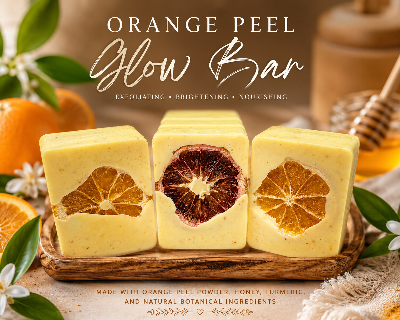 Orange Peel Glow Bar Soap

✨ Brightening • Exfoliating • Nourishing ✨