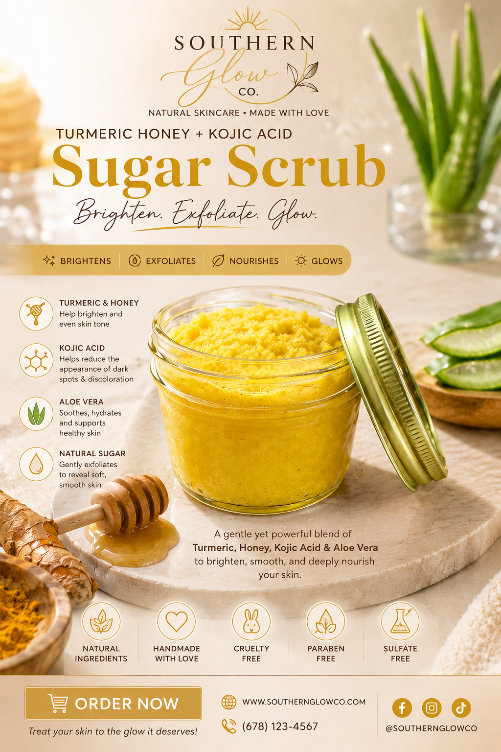 Turmeric Honey Glow Sugar Scrub
