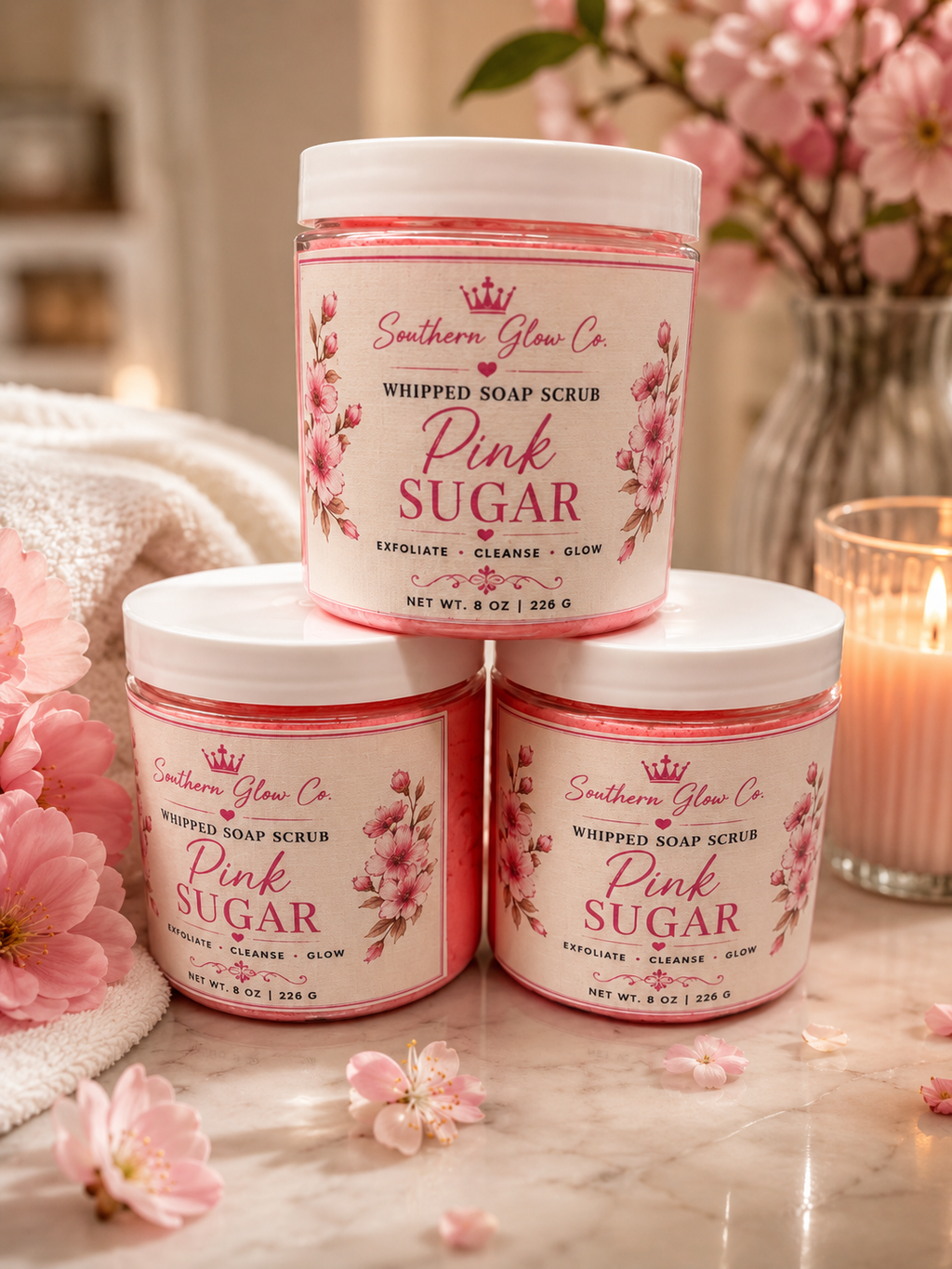 Pink Sugar Whipped Soap Scrub