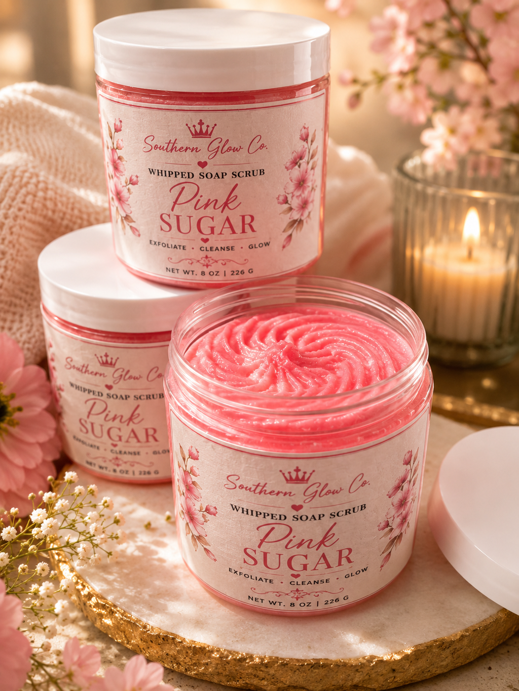 Pink Sugar Whipped Soap Scrub